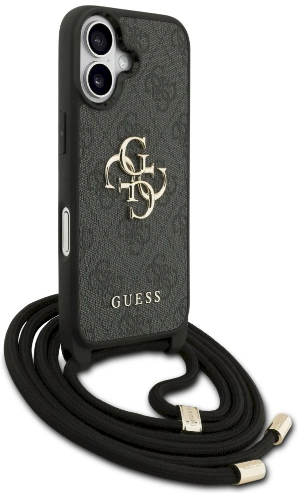 Original dėklas GUESS 4G Big Logo Cord Stap Crossbody skirtas Apple iPhone 17 juodos spalvos