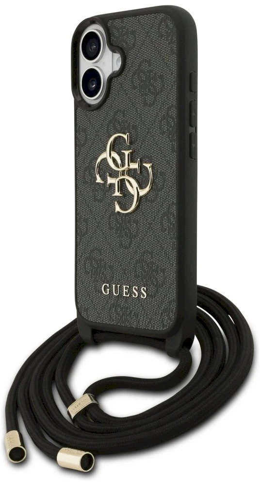 Original dėklas GUESS 4G Big Logo Cord Stap Crossbody skirtas Apple iPhone 17 juodos spalvos