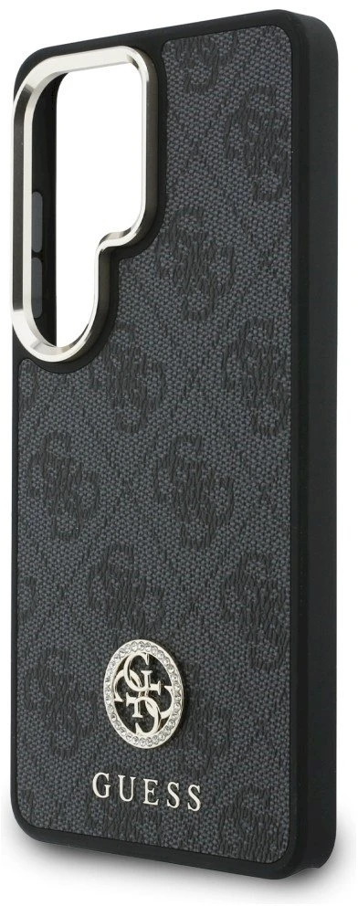 Dėklas Guess 4G Big Rhinestone Triangle Strap MagSafe for Samsung Galaxy S26 Ultra juodos spalvos