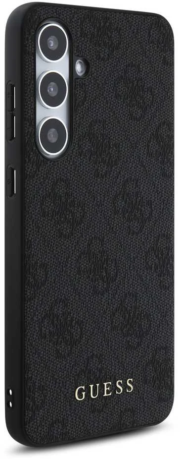 Guess GUHCS24FEG4GFGR Samsung Galaxy S24 FE S721 dėklas telefonui pilkos spalvos hardcase 4G Metal Gold Logo