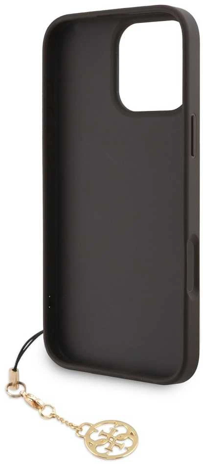 Guess 4G Charm Apple iPhone 16 Pro Max Tone on Tone dėklas telefonui rudos spalvos