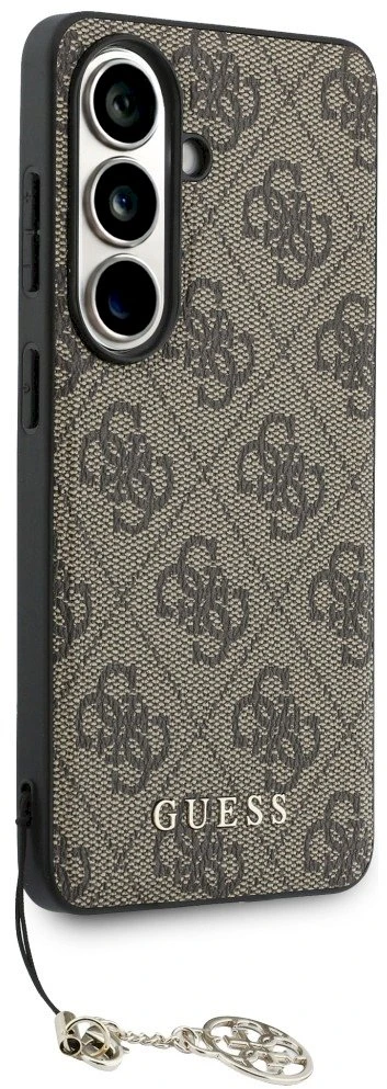Dėklas Guess 4G Classic Logo Charm MagSafe Samsung Galaxy S26 rudos spalvos