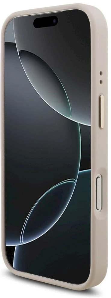 Guess 4G Big 4G Classic Logo Big Strap Metal Mygtukai dėklas skirtas Apple iPhone 17 Pro rožinės spalvos