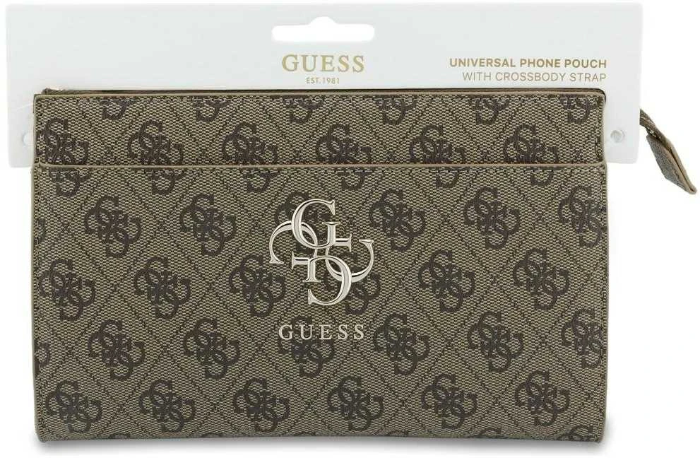 Guess PU 4G Metal Logo Phone Bag rudos spalvos