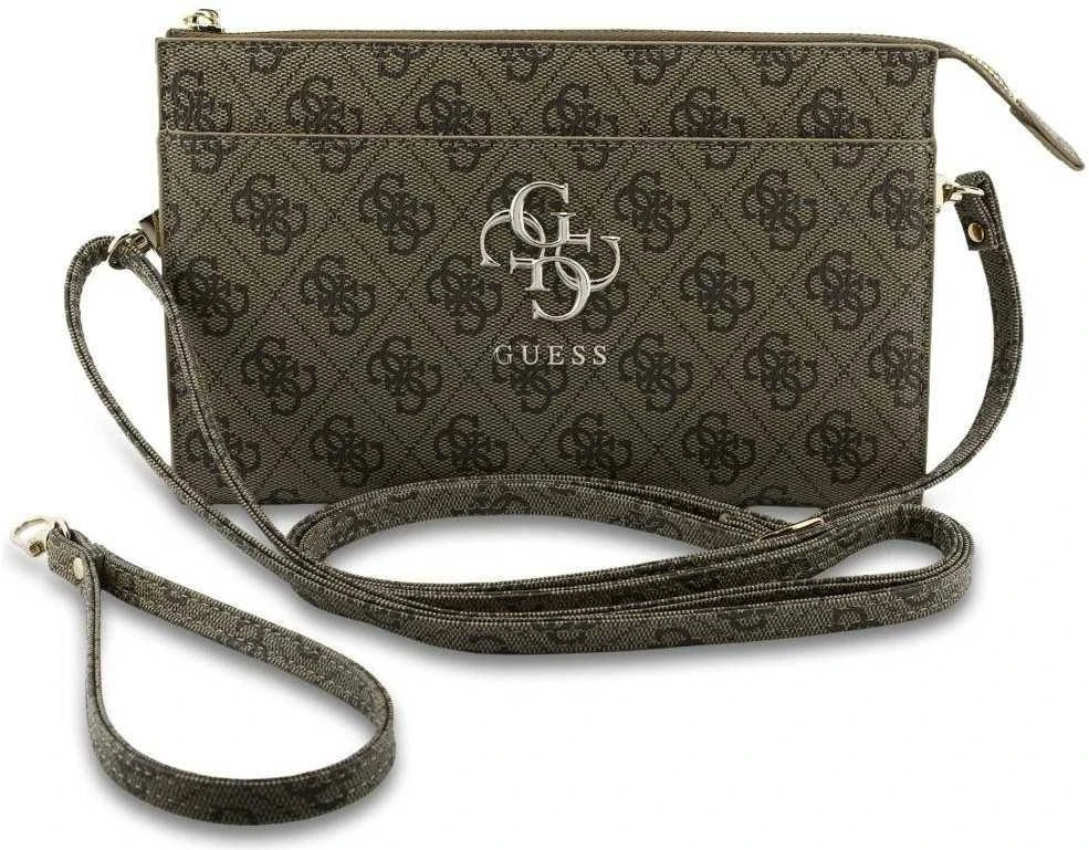 Guess PU 4G Metal Logo Phone Bag rudos spalvos