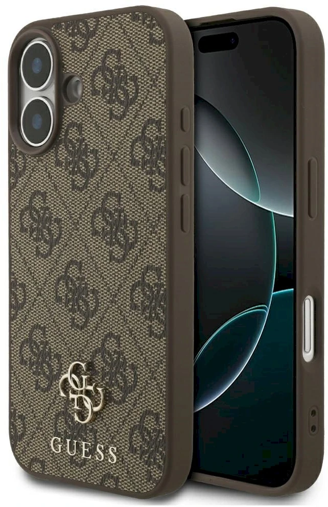 GUESS dėklas, skirtas IPHONE 17, suderinamas su „MagSafe GUHMP17SP4SM4MW“ (PU 4G Small 4G ir Classic), rudas