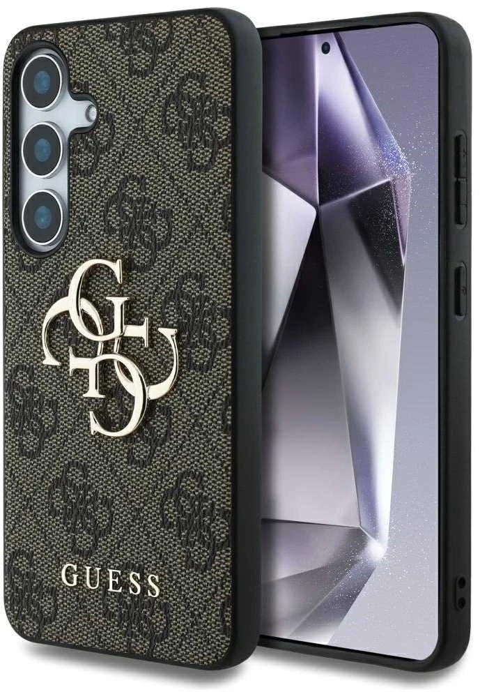 Guess Big 4G Logo Classic Logo Samsung Galaxy S25 dėklas telefonui rudos spalvos
