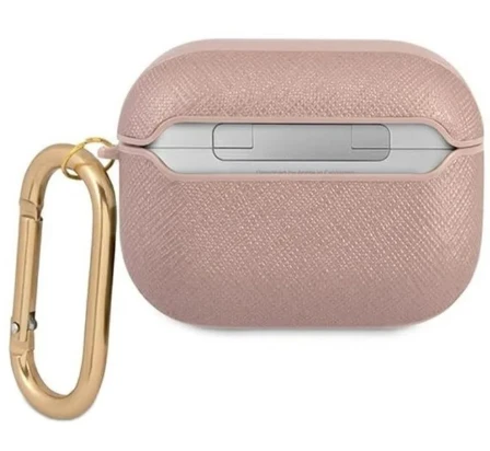 Guess GUA3SASMP AirPods 3 dėklas rožinės spalvos Saffiano Script Metal Collection