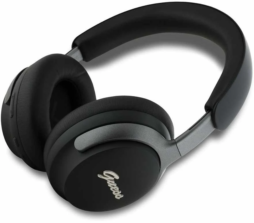 Guess ausinės su lankeliu ant galvos Bluetooth ANC GUBHC22PSFCSMK juodos spalvos Metal Script Logo