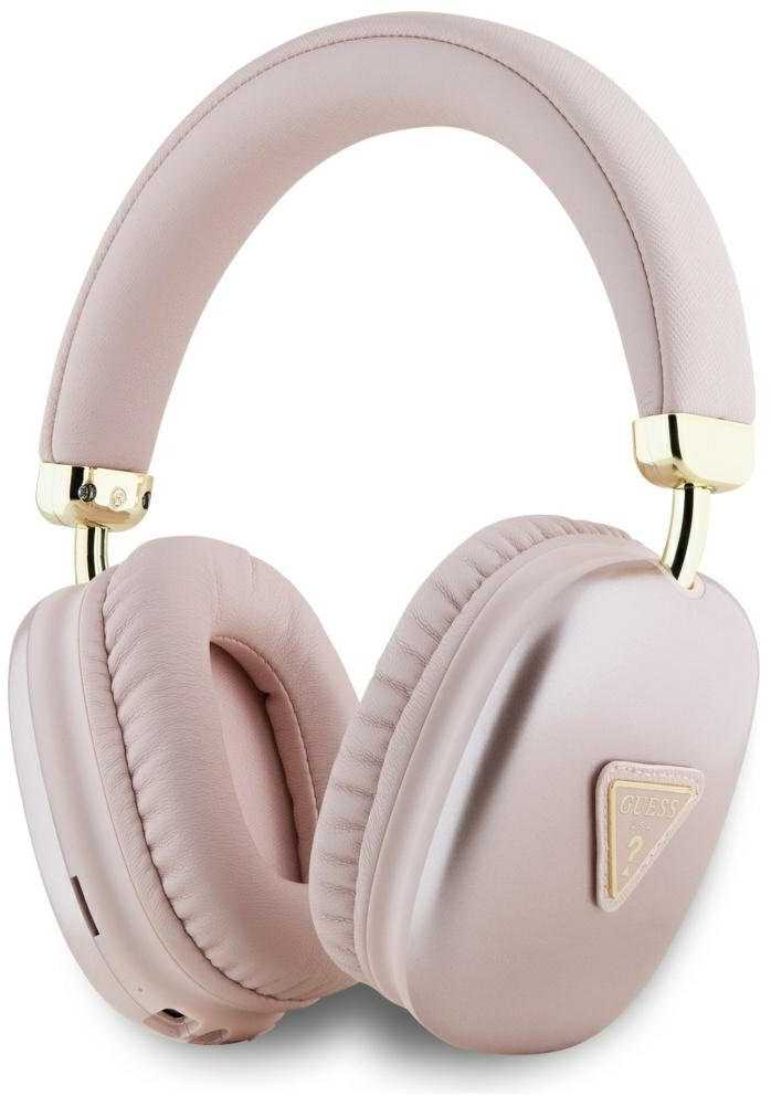 Ausinės Guess Bluetooth 5.3 Metallic Triangle Logo rožinės spalvos