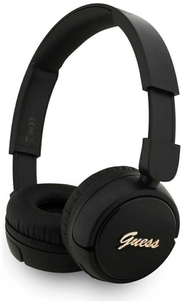 Guess Script Metal Logo belaidės ausinės juodos spalvos