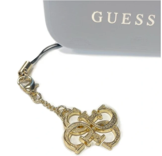Dėklas Guess pakabukas GUCPM4GID telefono dirželis 4G Glitter Charm
