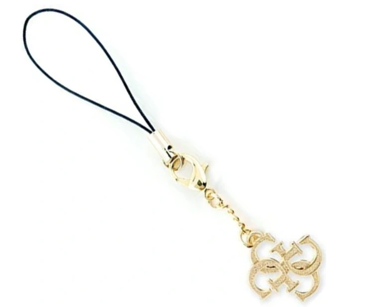 Dėklas Guess pakabukas GUCPM4GID telefono dirželis 4G Glitter Charm