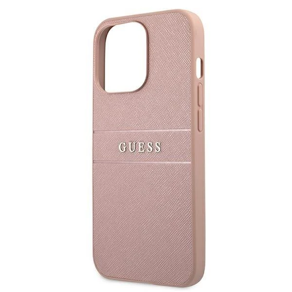 Dėklas Guess GUHCP13SPSASBPI iPhone 13 mini5,4" rožinė/pink hardcase Saffiano Stripe
