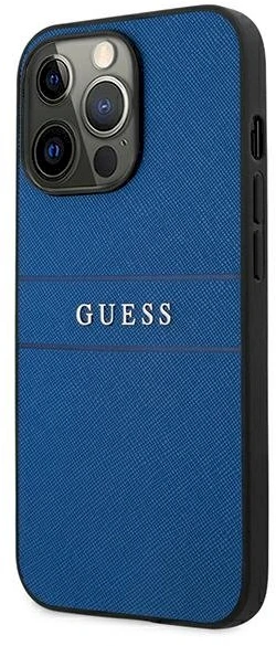 Dėklas Guess PU Leather Saffiano Case, skirtas iPhone 13 Pro Max, mėlynas