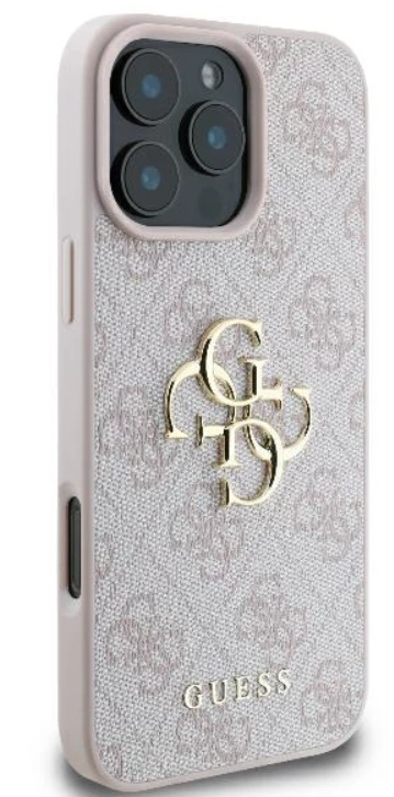 Guess 4G Big Logo Apple iPhone 16 – dėklas telefonui rožinės spalvos