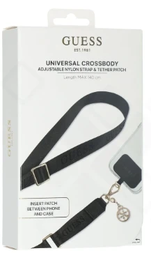 Dėklas Guess CBDY Nylon dirželis telefonui juodos spalvos