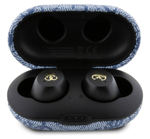 GUESS belaidės ausinės bluetooth TWS ENC GUTWSP4EGB (4G Metal) mėlynas