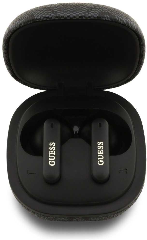 Guess PU 4G Metal Logo ENC TWS belaidės ausinės juodos spalvos