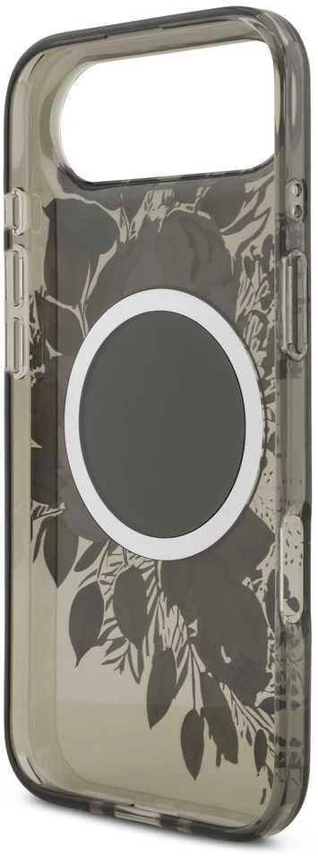 Guess IML Flowers Strap MagSafe dėklas skirtas Apple iPhone Air juodos spalvos