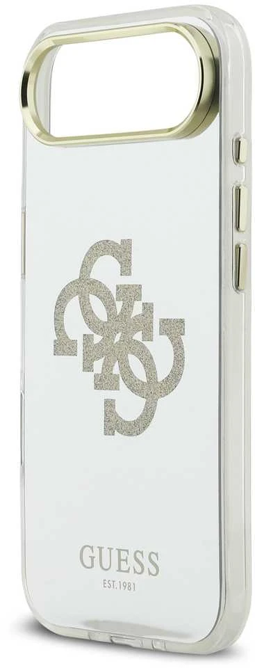 Guess PC/TPU Mirror 4G Glitter Logo MagSafe dėklas skirtas Apple iPhone Air Gold