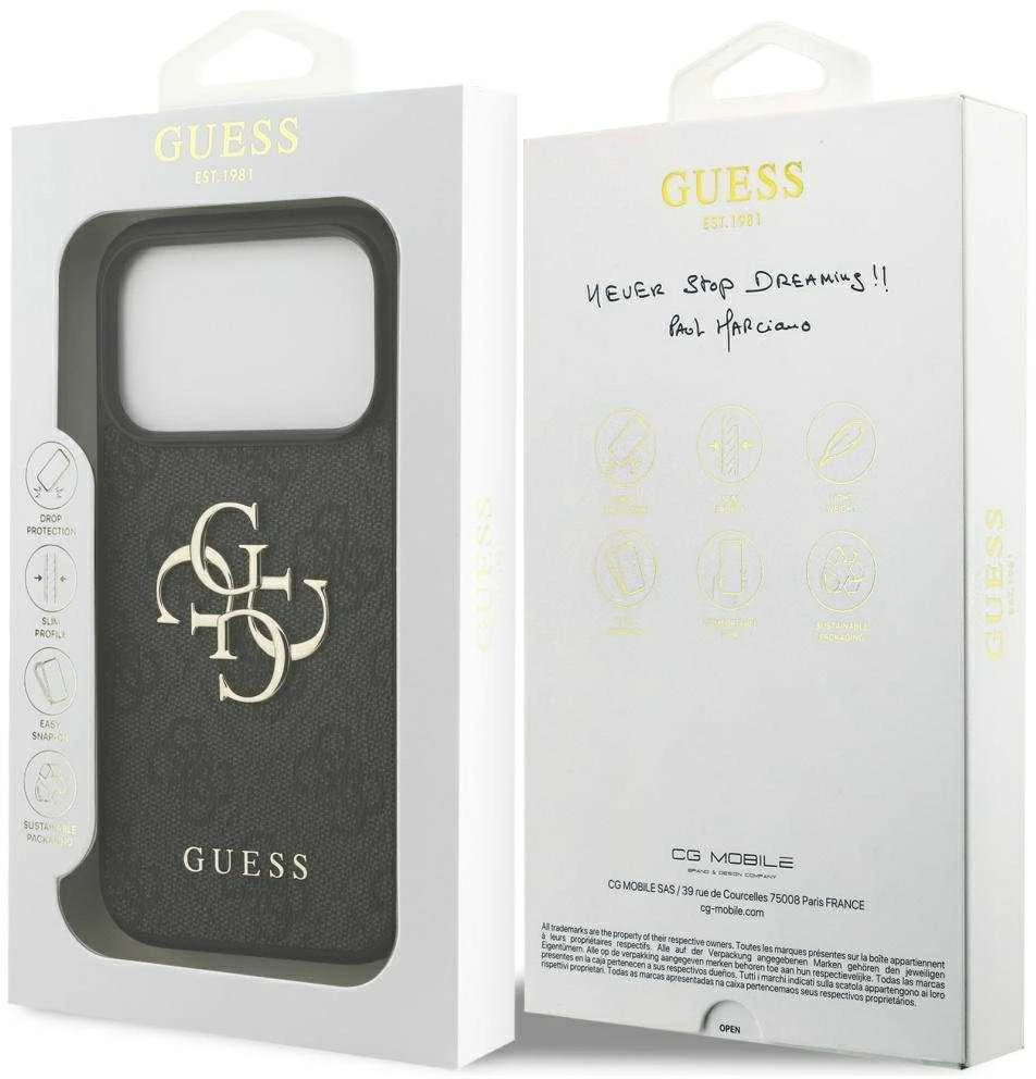 Dėklas Guess 4G Big Logo skirtas Apple iPhone 17 Pro juodos spalvos