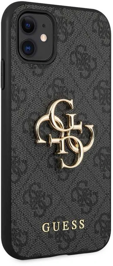 „Guess“ – „Guess“ PU 4G metalinis dėklas su logotipu, skirtas iPhone 11, pilkas