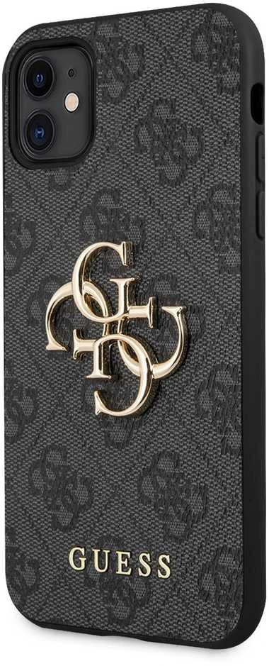 „Guess“ – „Guess“ PU 4G metalinis dėklas su logotipu, skirtas iPhone 11, pilkas