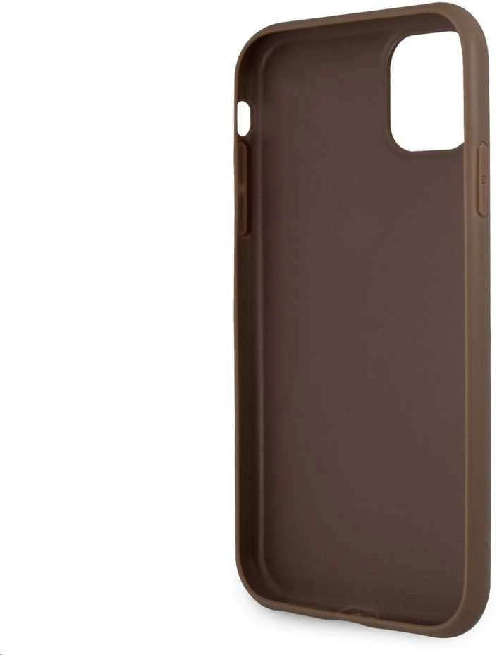 „Guess“ – „Guess PU 4G“ metalinis dėklas su logotipu, skirtas „iPhone 11“, rudas