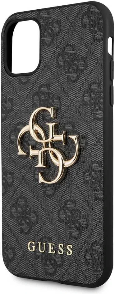 „Guess“ – „Guess“ PU 4G metalinis dėklas su logotipu, skirtas iPhone 11, pilkas