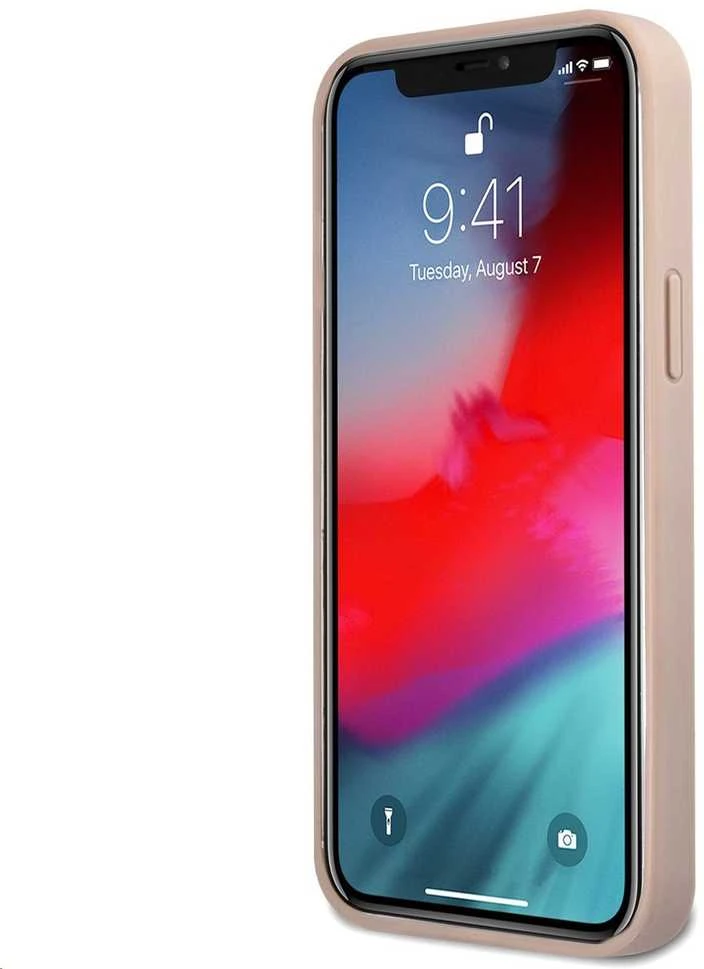 Guess - Guess PU 4G metalinis dėklas su logotipu, skirtas iPhone 12/12 Pro, Rožinė
