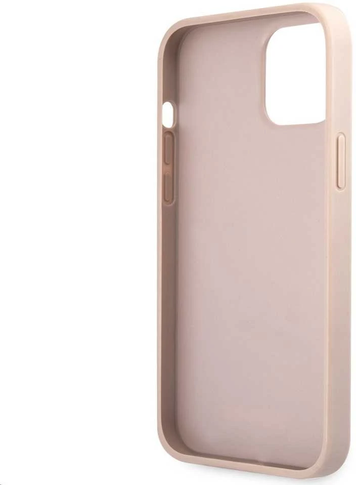 Guess - Guess PU 4G metalinis dėklas su logotipu, skirtas iPhone 12/12 Pro, Rožinė