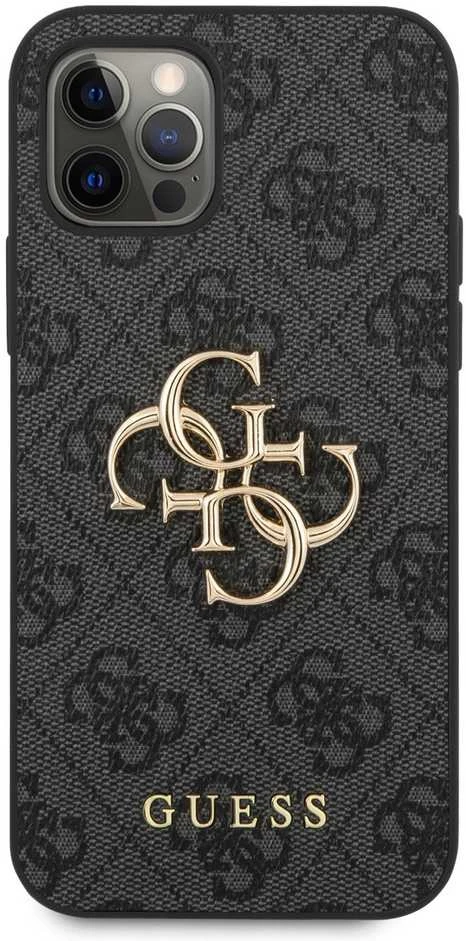 „Guess“ metalinis dėklas „Apple iPhone 12 Pro Max“ su logotipu, pilkas