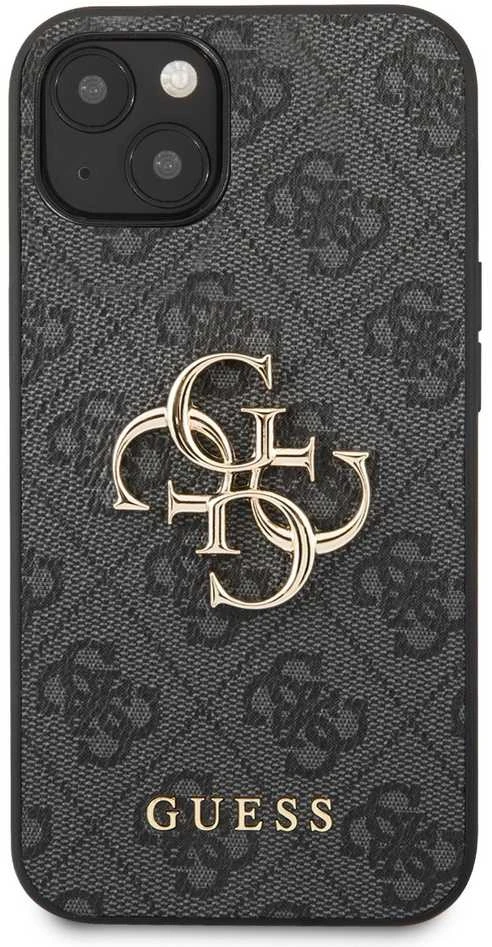 Guess Case GUHCP13M4GMGGR Apple iPhone 13 pilkas / pilkas kietas dėklas 4G didelis metalinis logotipas