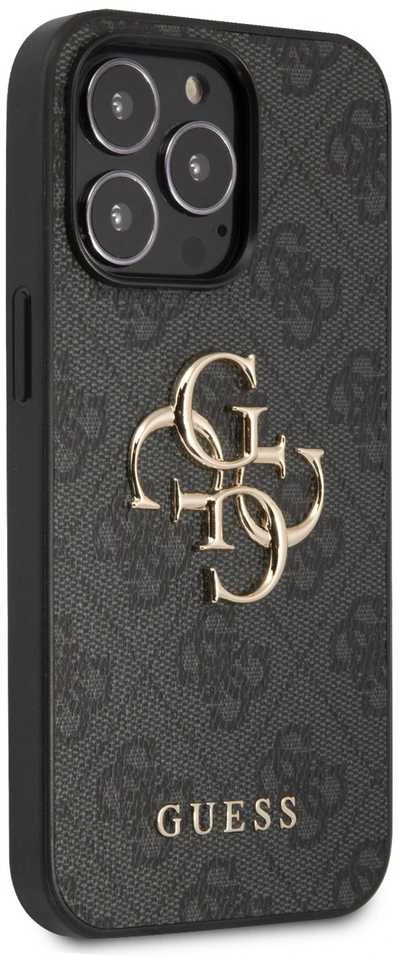 Guess Apple iPhone 13 Pro metalinis logotipo dėklas Pilkas