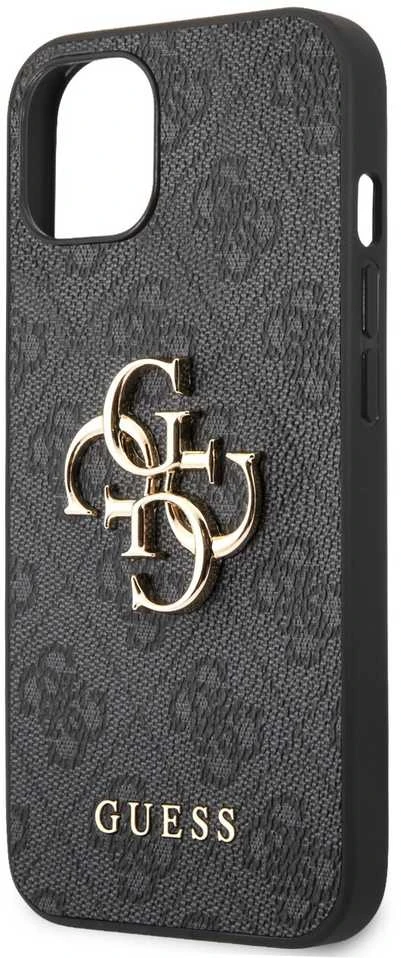 Guess Case GUHCP13M4GMGGR Apple iPhone 13 pilkas / pilkas kietas dėklas 4G didelis metalinis logotipas