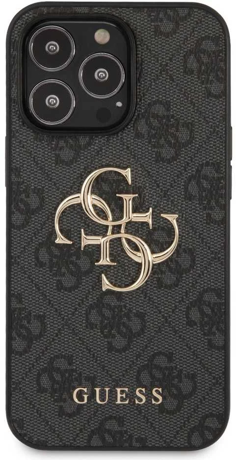 Guess Apple iPhone 13 Pro metalinis logotipo dėklas Pilkas