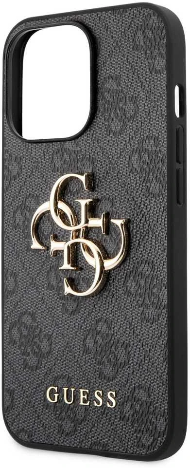 Guess Apple iPhone 13 Pro metalinis logotipo dėklas Pilkas