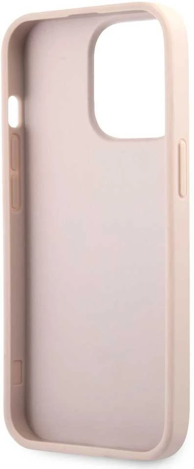 Guess - Guess PU 4G metalinis dėklas su logotipu, skirtas iPhone 13 Pro, Rožinė