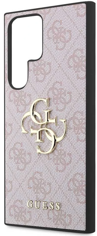 Dėklas GUESS GUHCS23L4GPPI S23 ULTRA S918 Rožinis/Rožinis HARDCASE 4G BIG METAL LOGO