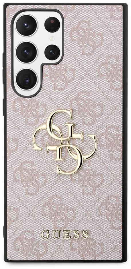 Dėklas GUESS GUHCS23L4GPPI S23 ULTRA S918 Rožinis/Rožinis HARDCASE 4G BIG METAL LOGO