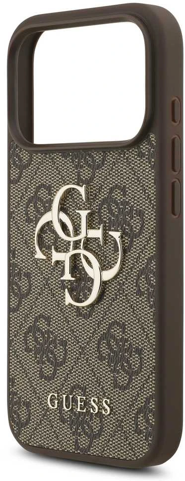 GUESS dėklas, skirtas IPHONE 17 Pro GUHCP17LP4GMGSW (PU su dirželiu 4G klasikinis logotipas) rudas