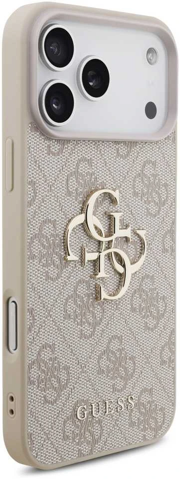 Guess 4G Strap 4G Classic Logo dėklas skirtas Apple iPhone 17 Pro Max rožinės spalvos