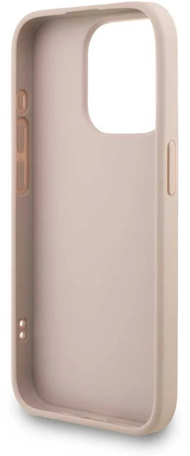 Guess PU 4G Metal Logo Strap dėklas skirtas Apple iPhone 15 Pro Max rožinės spalvos