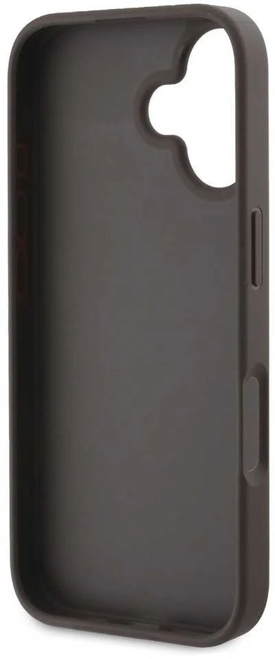 Apple iPhone 16 Guess Leather Metal Logo Strass Crossbody + Dirželis (GUHCP16SP4TDSCPW) dėklas telefonui rudos spalvos