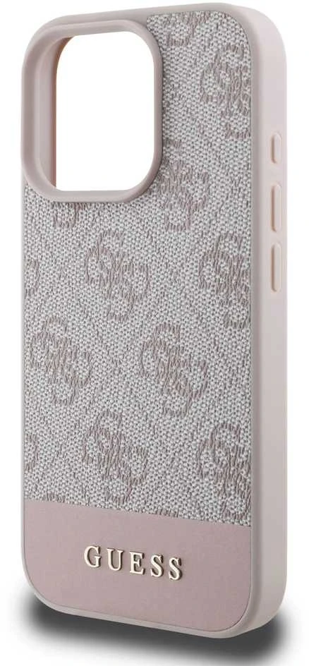 Guess 4G Bottom Stripe Apple iPhone 16 Pro – dėklas telefonui rožinės spalvos