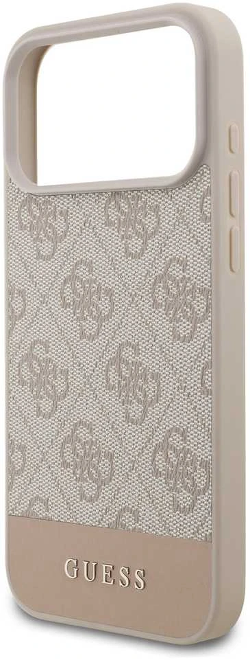Guess PU 4G Stripe dėklas skirtas Apple iPhone 17 Pro Max Rožinė