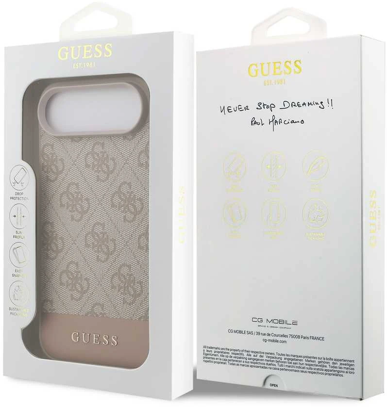 Guess PU 4G Stripe dėklas skirtas Apple iPhone Air Rožinė