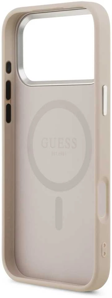 Guess PU Saffiano MagSafe dėklas skirtas Apple iPhone 17 Pro Max rožinės spalvoa