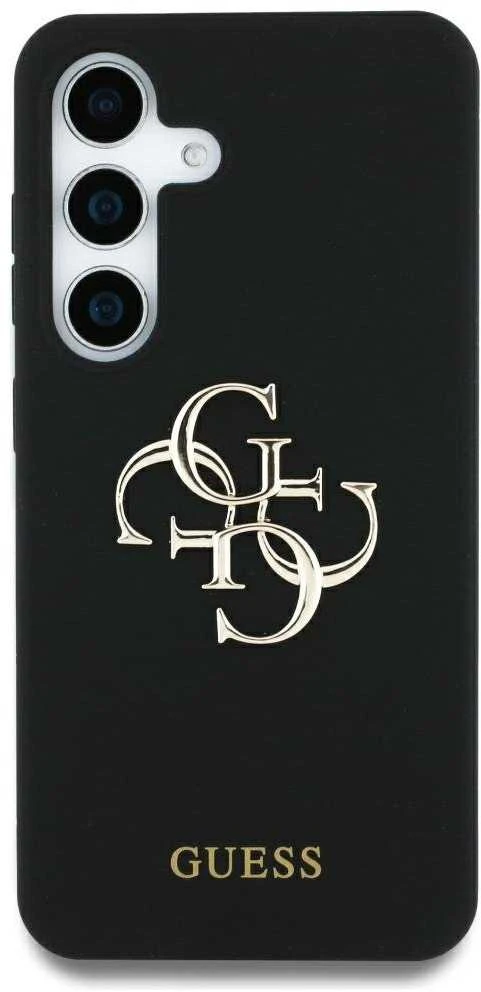 Dėklas Guess Silicone Big 4G Logo Bottom Script Samsung Galaxy S25 Ultra juodos spalvos